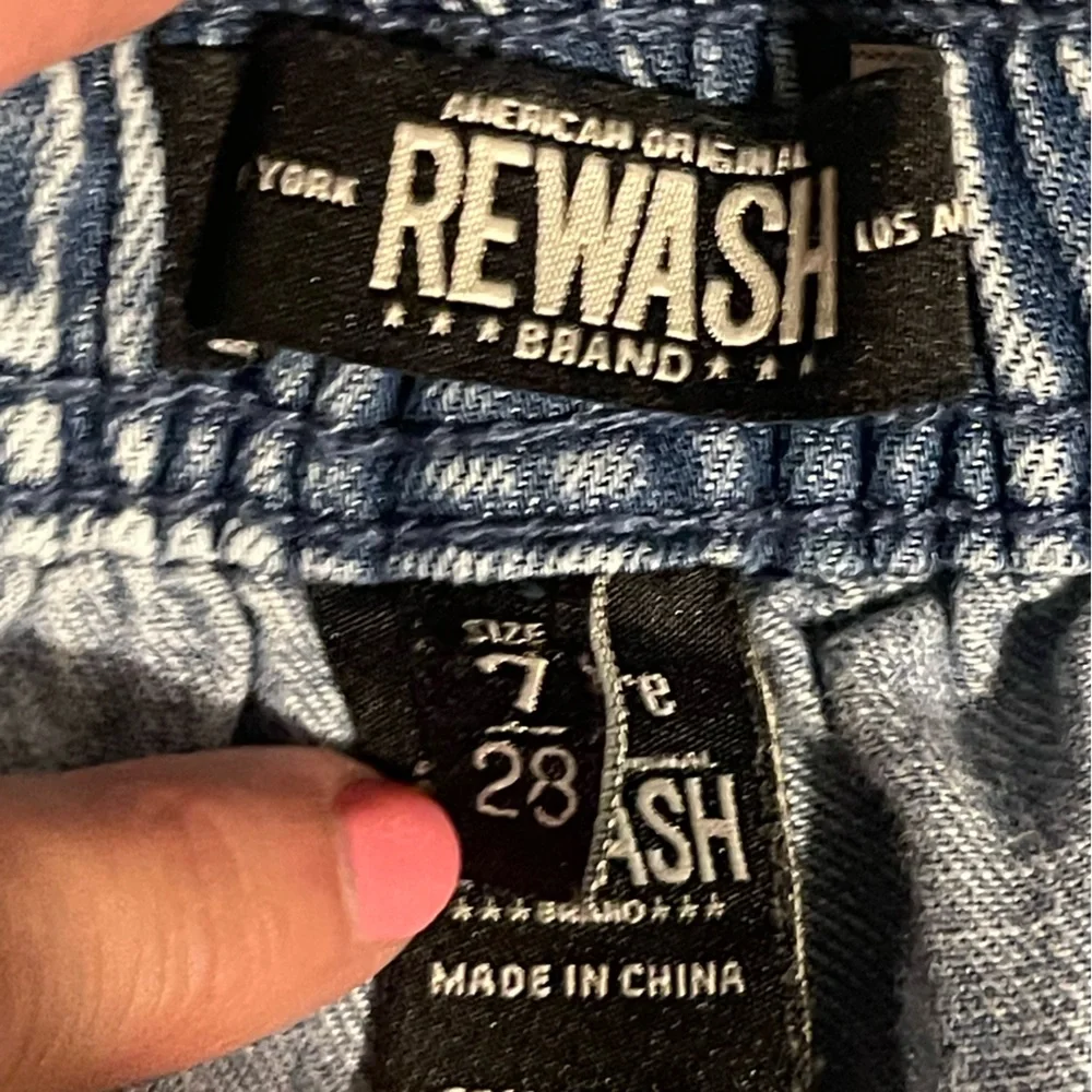 Y2K Rewash Casual Relax Medium Blue Stonewash Denim Pants Size 7/28 - Picture 6 of 9